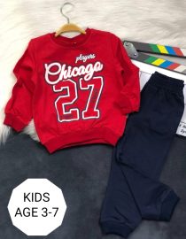 RED SWEATER CHICAGO 2PIECE KIDS SET KB0013