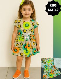 KIDS SIMPLE FLORAL PRINT DRESS KG0022