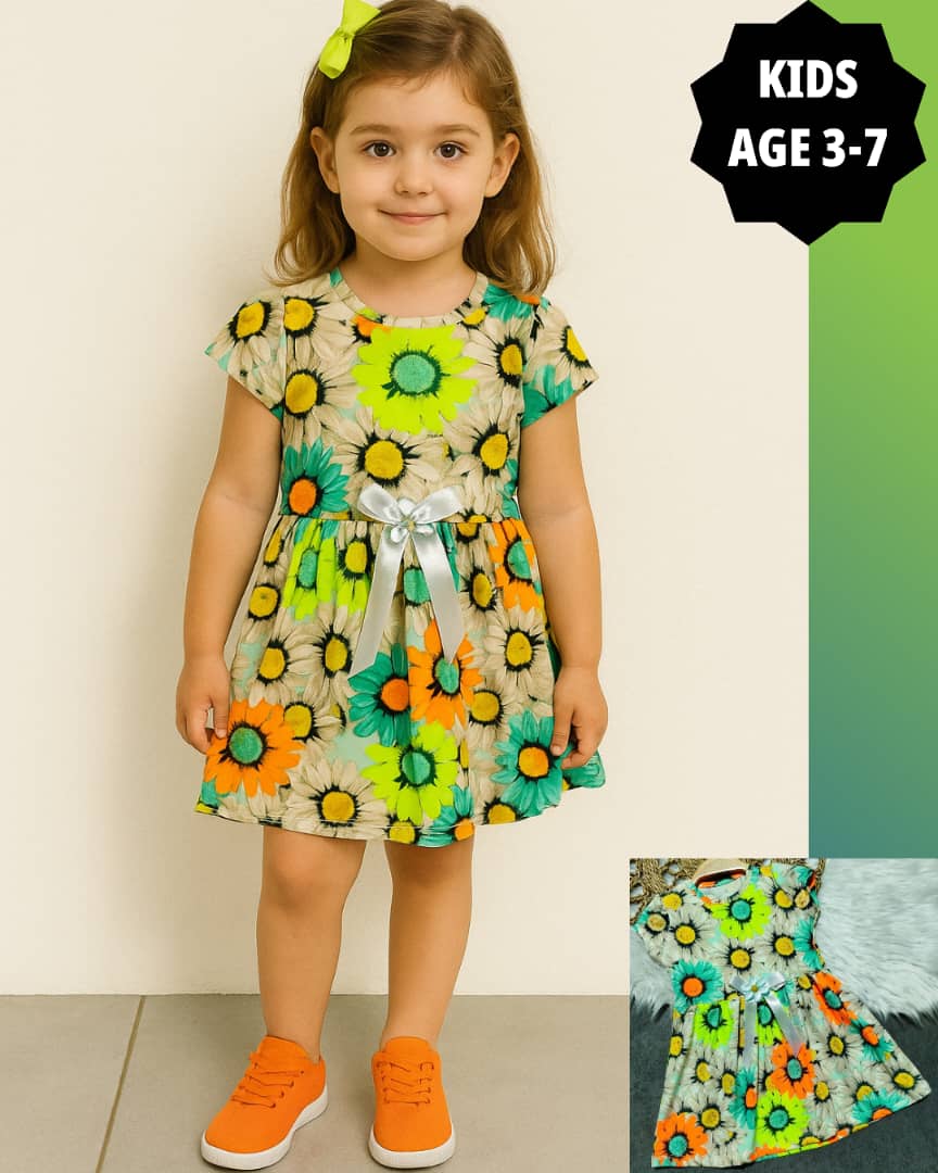 KIDS SIMPLE FLORAL PRINT DRESS KG0022