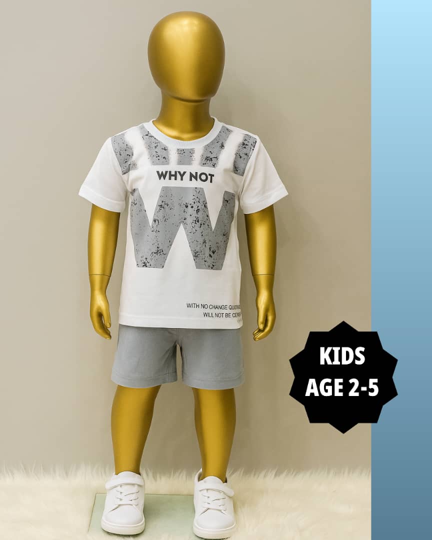 WHY NOT? KIDS SHORT GREY SET KB003