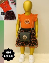RED GIRLS BELLA SKIRT SET (COMES WITH BAG) KG001